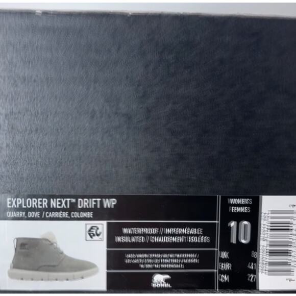 Sorel Explorer Next Drift Waterproof Chukka Boots Lace Up Gray Women's 10 NWB - Picture 9 of 9